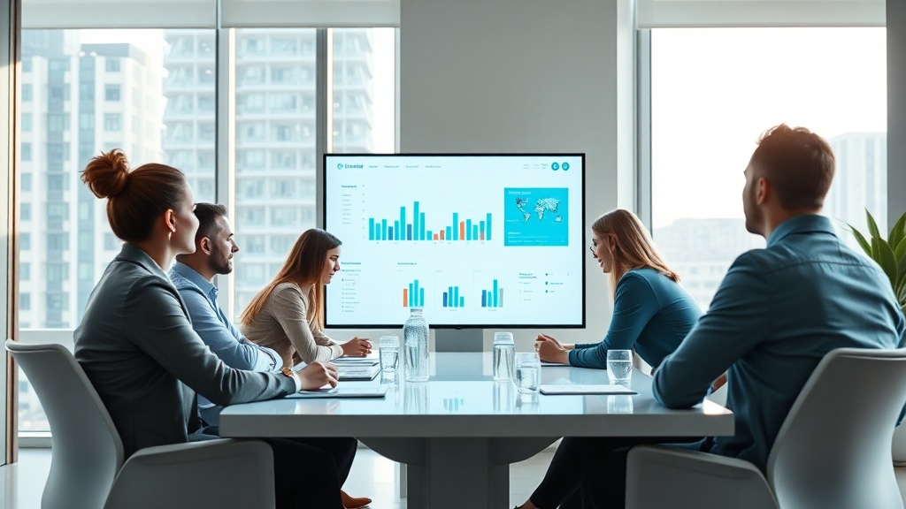 Una oficina moderna con un equipo trabajando