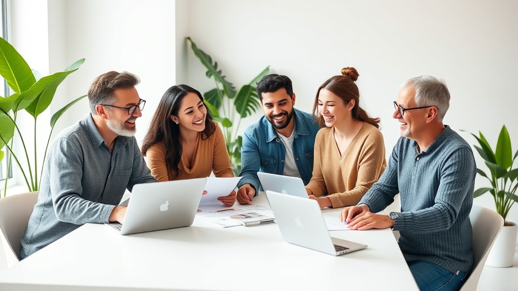 Un equipo de personas colaborando alrededor de una mesa